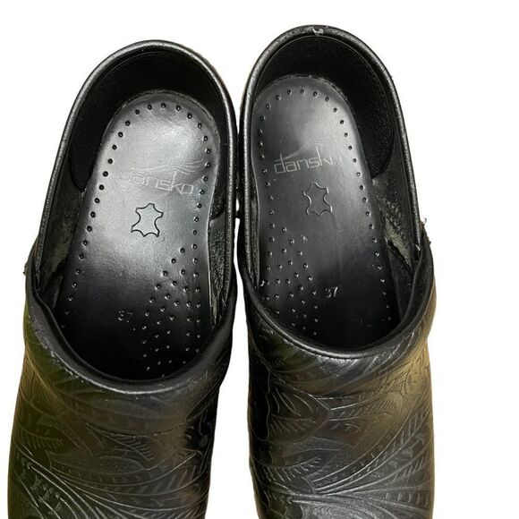 Dansko Black Tooled Staples Clogs Sz 6.5-7 - Picture 9 of 13